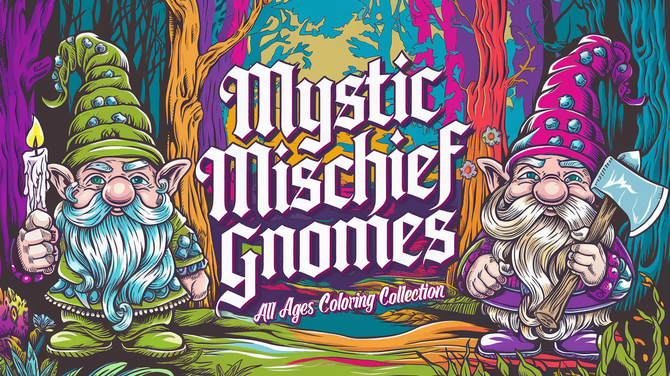 Mystic Mischief Gnomes Coloring Collection